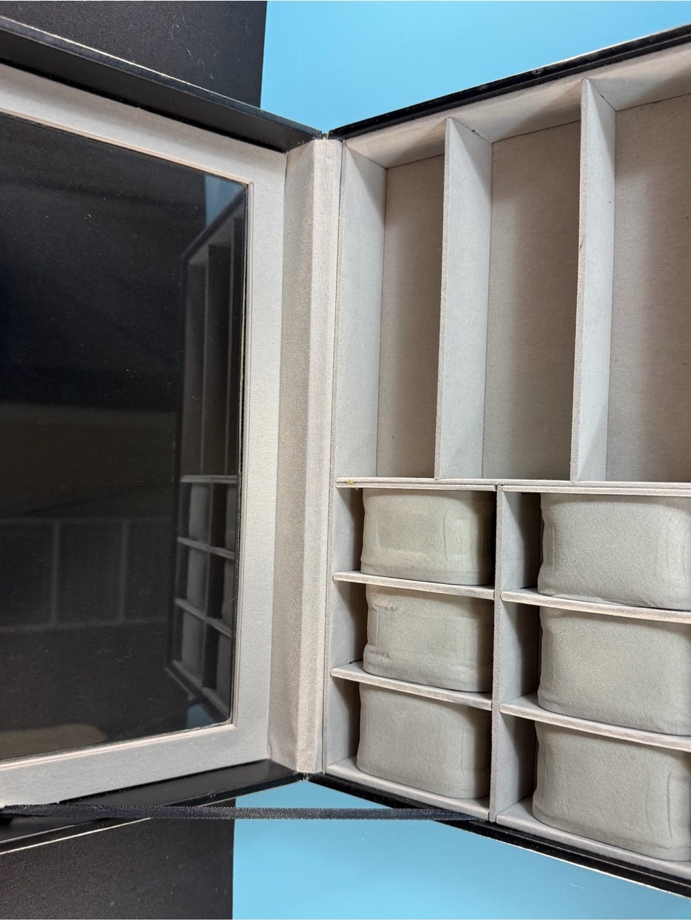 Watch/Glasses combined orginezer box glass cover